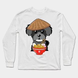 Funny Dog Eating Noodles Long Sleeve T-Shirt